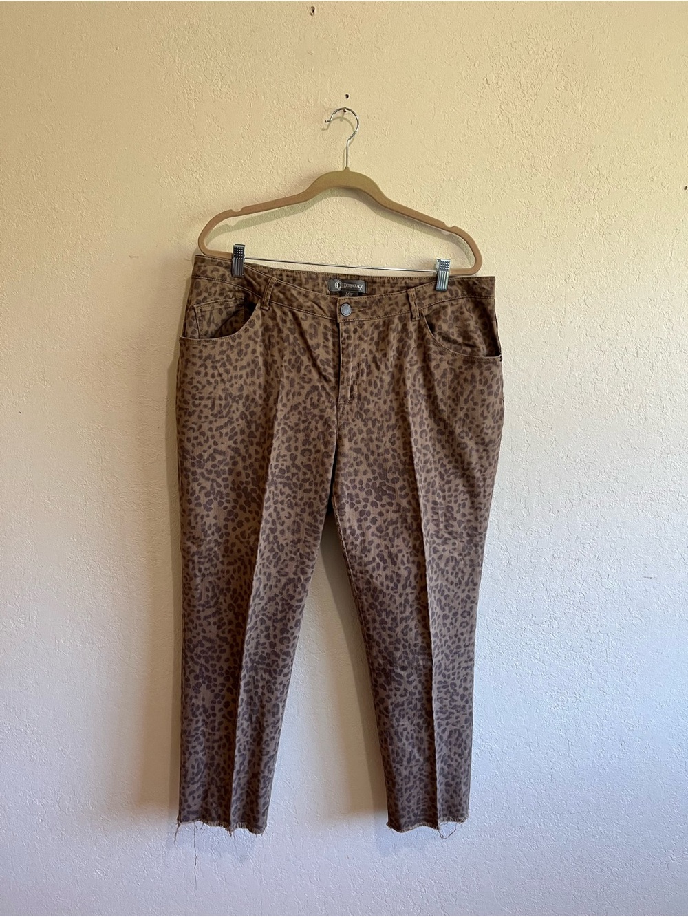 Democracy Brown Leopard Print 16W Stretch Skinny Pants/Jeans